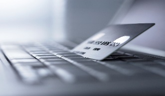 Close-up of credit card on keyboard